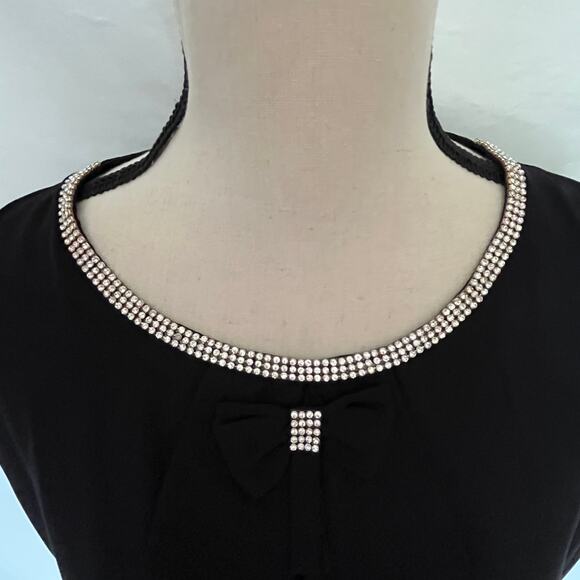 Vintage F GIRL Rhinestone Whimsigoth Womens Top 2 Black Gathered Cuff Hem Sheer - Picture 11 of 11
